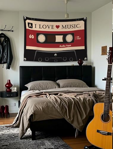 Pecfamly Grunge Y2K 2000s Downtown Girl Alt Scene Emo Dark Red and Black Music Tapestry Posters Indie 90s 80s Room Bedroom Wall Decor for Teen Girls (59" x 39") - Image 4