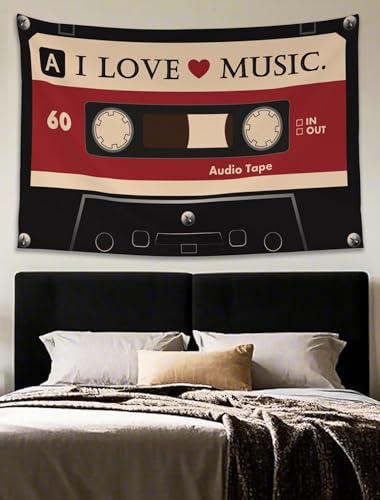 Pecfamly Grunge Y2K 2000s Downtown Girl Alt Scene Emo Dark Red and Black Music Tapestry Posters Indie 90s 80s Room Bedroom Wall Decor for Teen Girls (59" x 39") - Image 3
