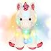 Hopearl LED Plush Unicorn Lighting Up Stuffed Animal Floppy Night Lights Glow in The Dark Birthday Festival for Kids Toddler Girls White 13 - Image 2