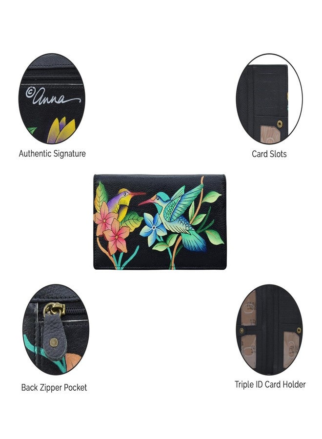 Anna by Anuschka Women's Hand-Painted Genuine Leather RFID Two Fold Clutch Wallet - Koi Fish Blue - Image 5