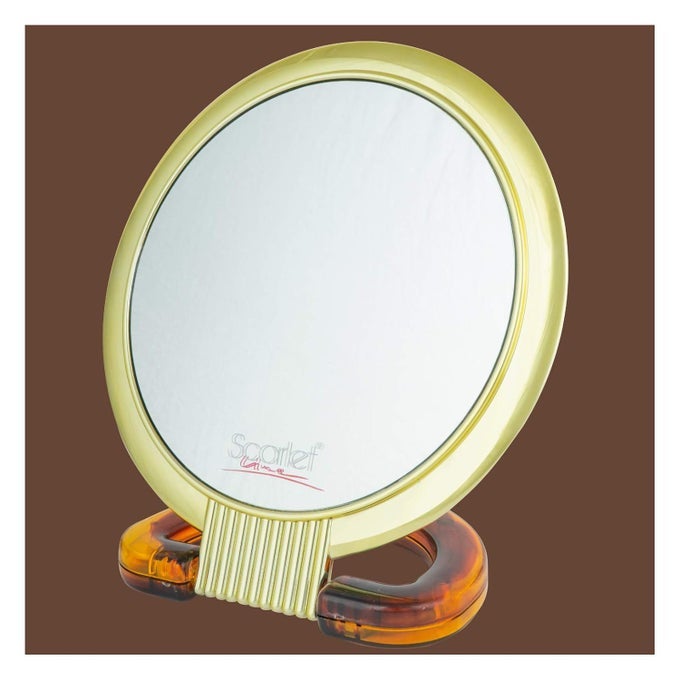 PROFESSIONAL SERIES EXTRA LARGE SIZE ROUND DOUBLE SIDED MAGNIFYING MAKEUP MIRROR WITH HANDLE FOR MEN WOMEN 27 X 185 X 15 CM