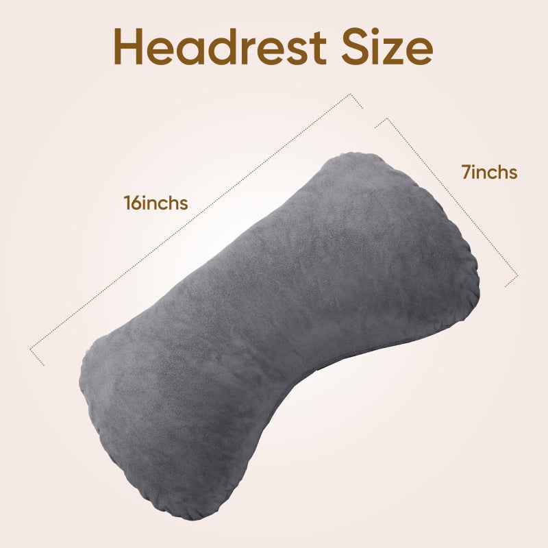 OAISZ Reading Pillow for Sitting in Bed Adult, Bed Pillow with Shredded Memory Foam, 25''H Pillow with Detachable Neck Roll, Washable Cover, Back Pillow Sitting Up with Extend Arms, Gery - Image 5