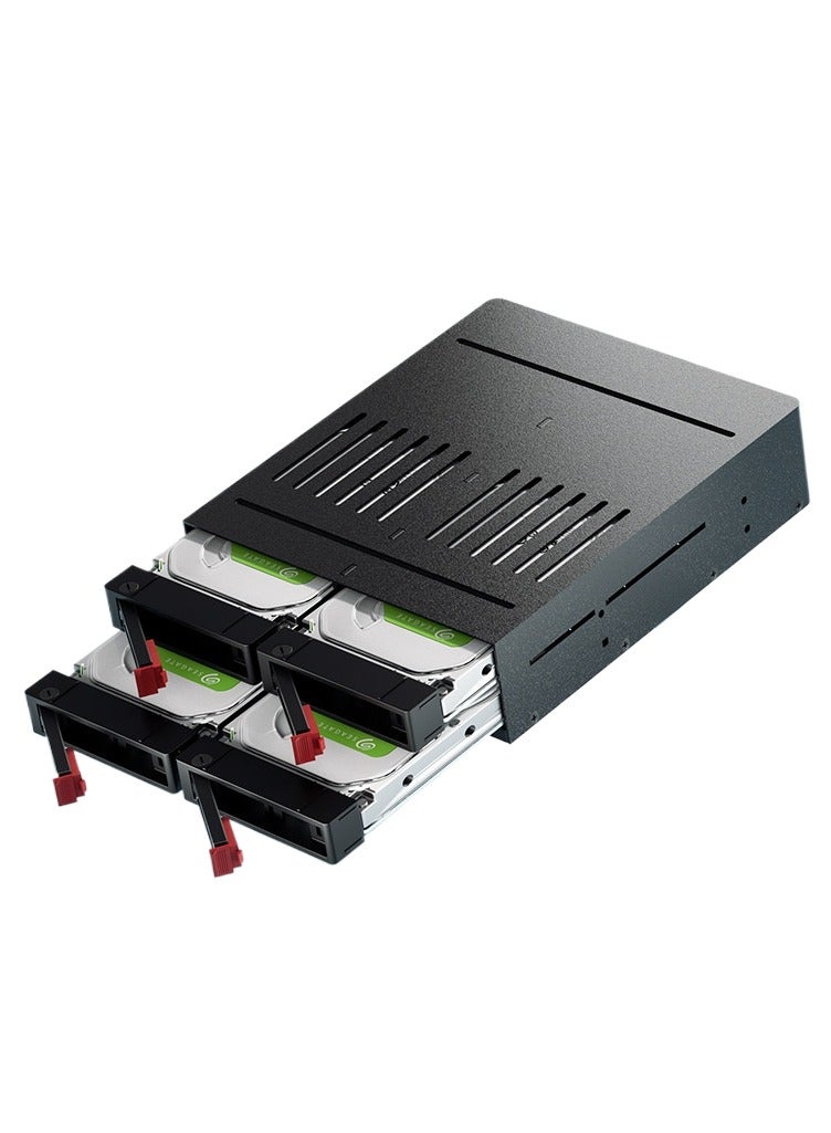 oimaster Four-Bay Hard Drive Enclosure, SATA Internal Hard Drive Box for 2.5" SSDs, Multi-Fan Cooling, Hot-Swap Design, LED Indicators, 9-Layer Data Protection, Easy Installation for PC Cases - Image 1