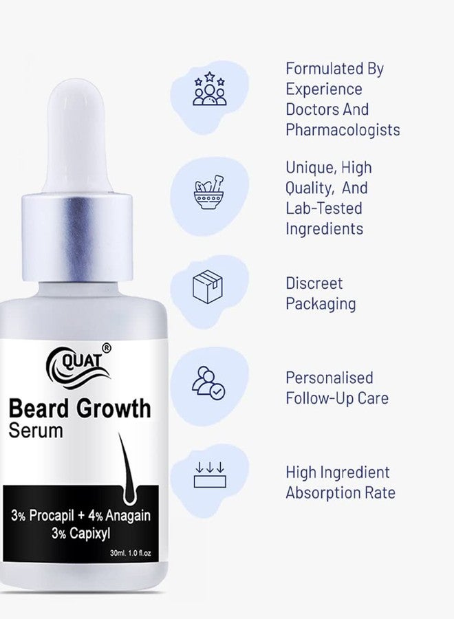 Quat Beard hair Growth Serum for Men, with 3% Procapil+4% Anagain+3% Capixyl - 30ml - Image 4