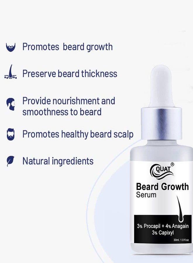 Quat Beard hair Growth Serum for Men, with 3% Procapil+4% Anagain+3% Capixyl - 30ml - Image 2