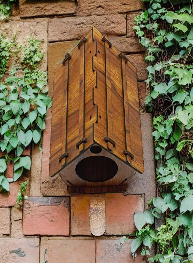 TULAY Wooden Bird Nest | Hanging Bird House for Balcony, Window and Garden | Small Birds Sparrow, Finches Handmade Bird Friendly Hanging for Home Decor & Garden - Image 2