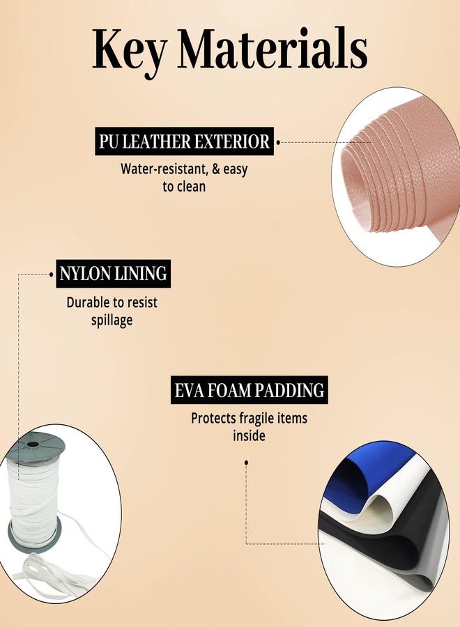 ENN Beauty Travel Tote - Compact, Stylish & Waterproof Multifunctional Makeup Organizer Bag | Pink + 1 Free Lipstick - Image 5