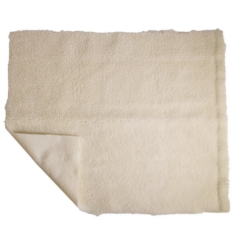 Synthetic Sheepskin Fleece with Bed Pad Wheelchair Cushion Pressure Relief OffWhite 18 Inch x 18 Inch