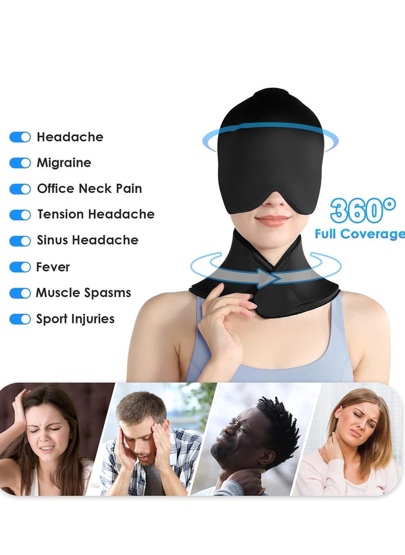 SYOSI - Neck Ice Pack Wrap Gel Reusable Packs for Pain Relief, Cervical Cold Compress Sports Injuries, Swelling, Office Pressure and Surgery Recovery (Black) - Image 1