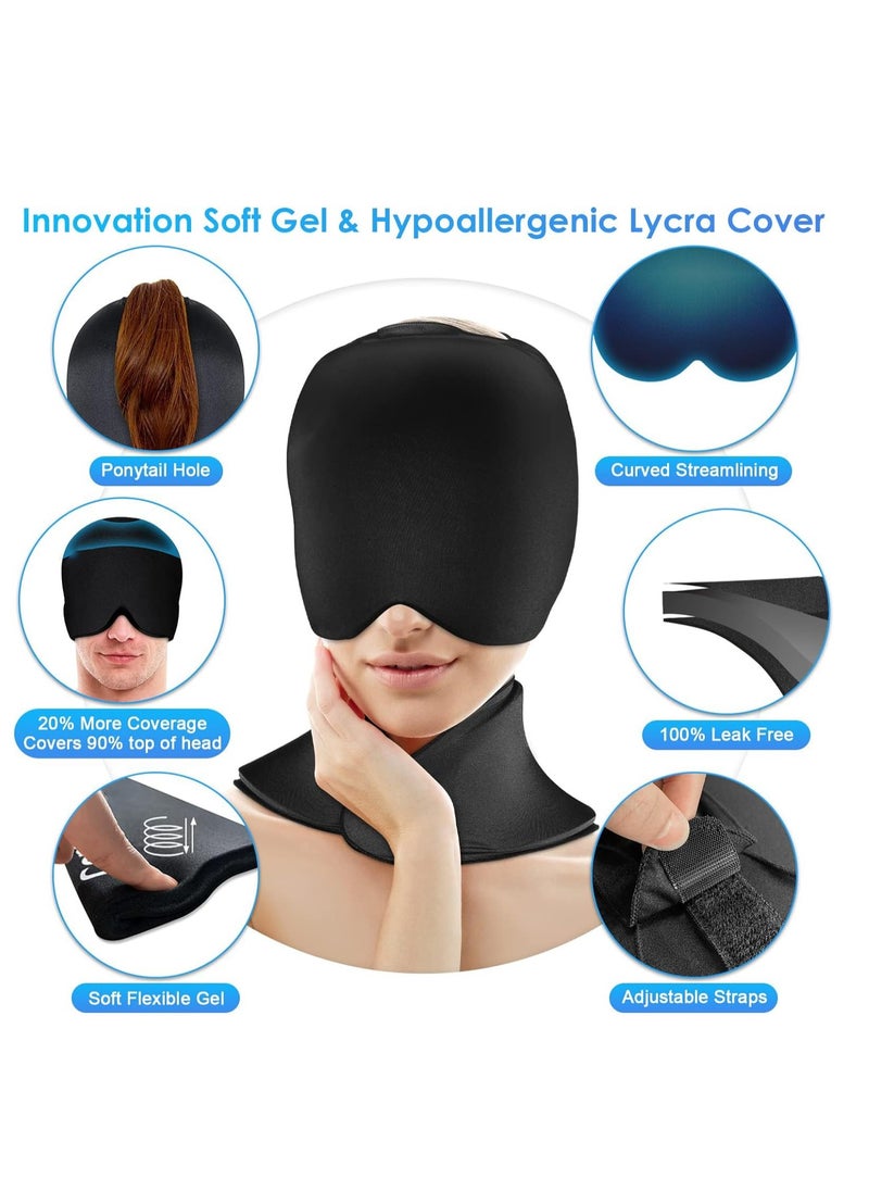 SYOSI - Neck Ice Pack Wrap Gel Reusable Packs for Pain Relief, Cervical Cold Compress Sports Injuries, Swelling, Office Pressure and Surgery Recovery (Black) - Image 1