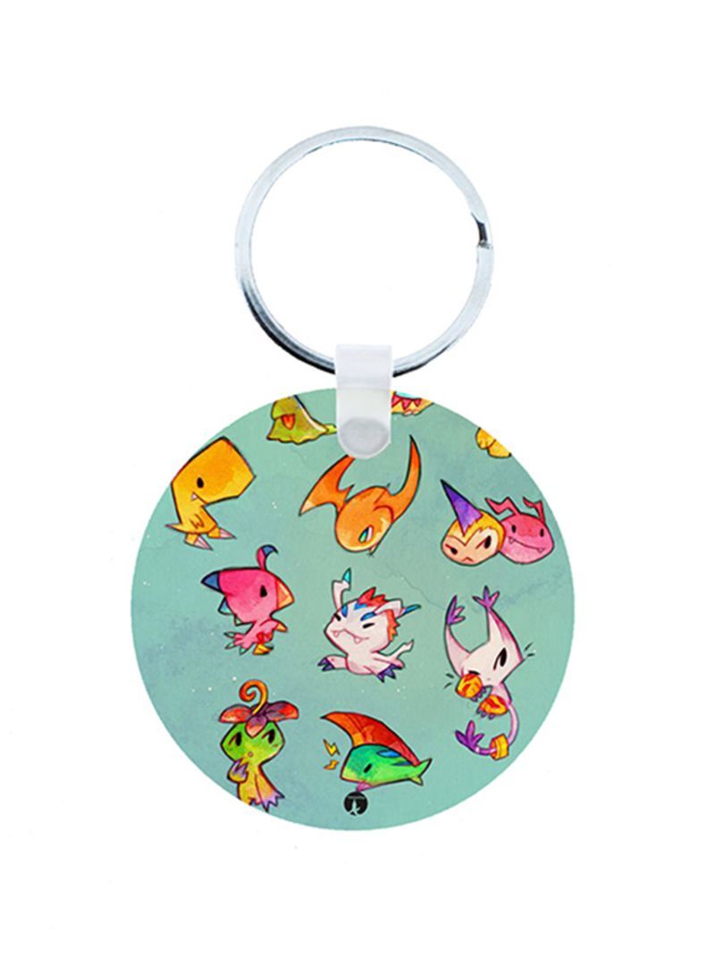 RKN Digimon Anime Wooden Keychain