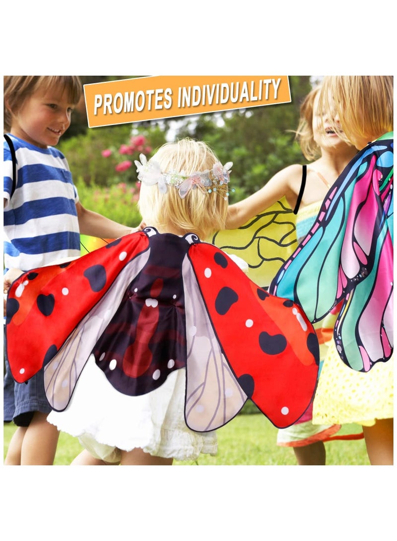 SYOSI 4 Pcs Kids Wings Costume for Girls Toddler Ladybug Butterfly Bee Dragonfly as Boys Dress Up Party Gifts Cloak Performance Props - Image 4