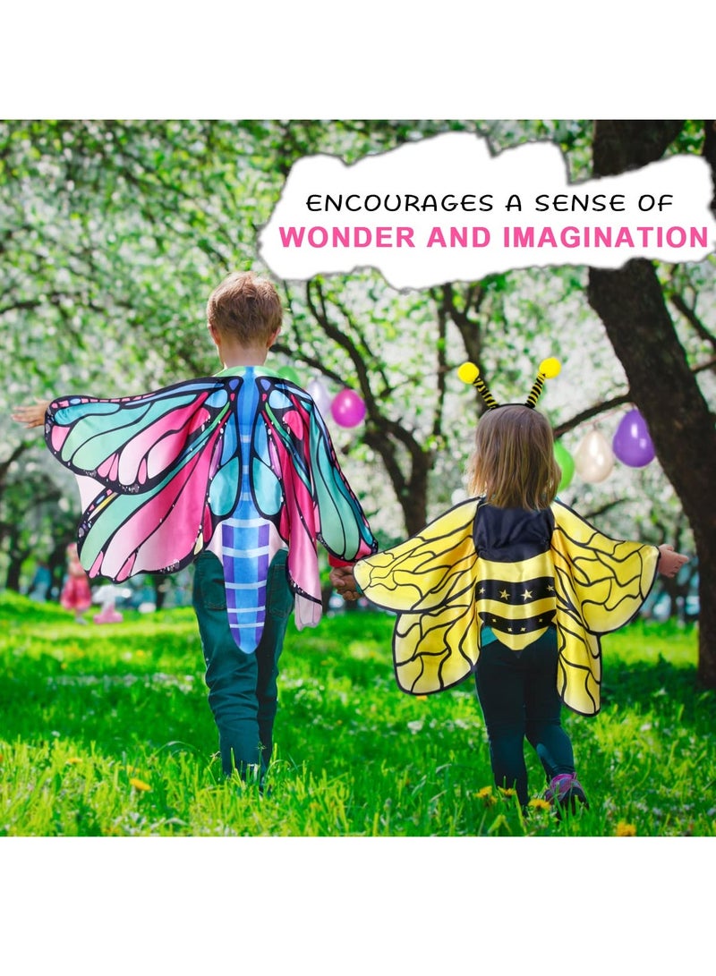 SYOSI 4 Pcs Kids Wings Costume for Girls Toddler Ladybug Butterfly Bee Dragonfly as Boys Dress Up Party Gifts Cloak Performance Props - Image 5