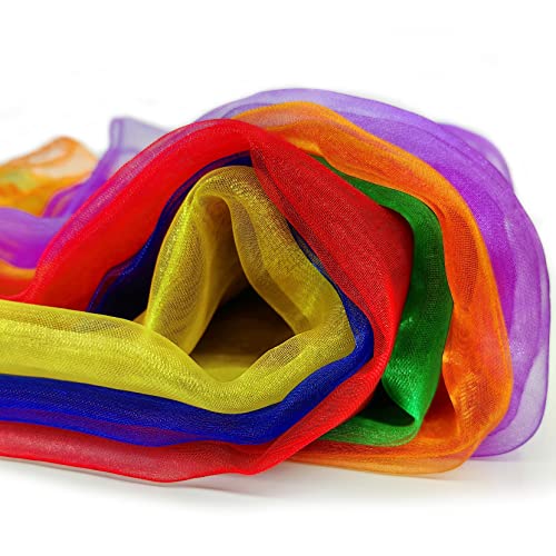 AIVIAI Juggling Scarves for Kids Play 24 Pcs Dance Music Scarfs Colorful Silk Actives Scarves Rhythm Band Scarves for Toddlers Children Movement(6 Colors) - Image 5