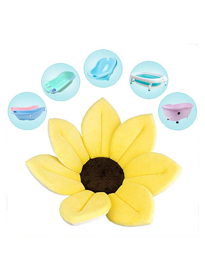 Blooming Sunflower Comfortable Plush Baby Bath Seat Flower Shaped Bathtub - Image 5
