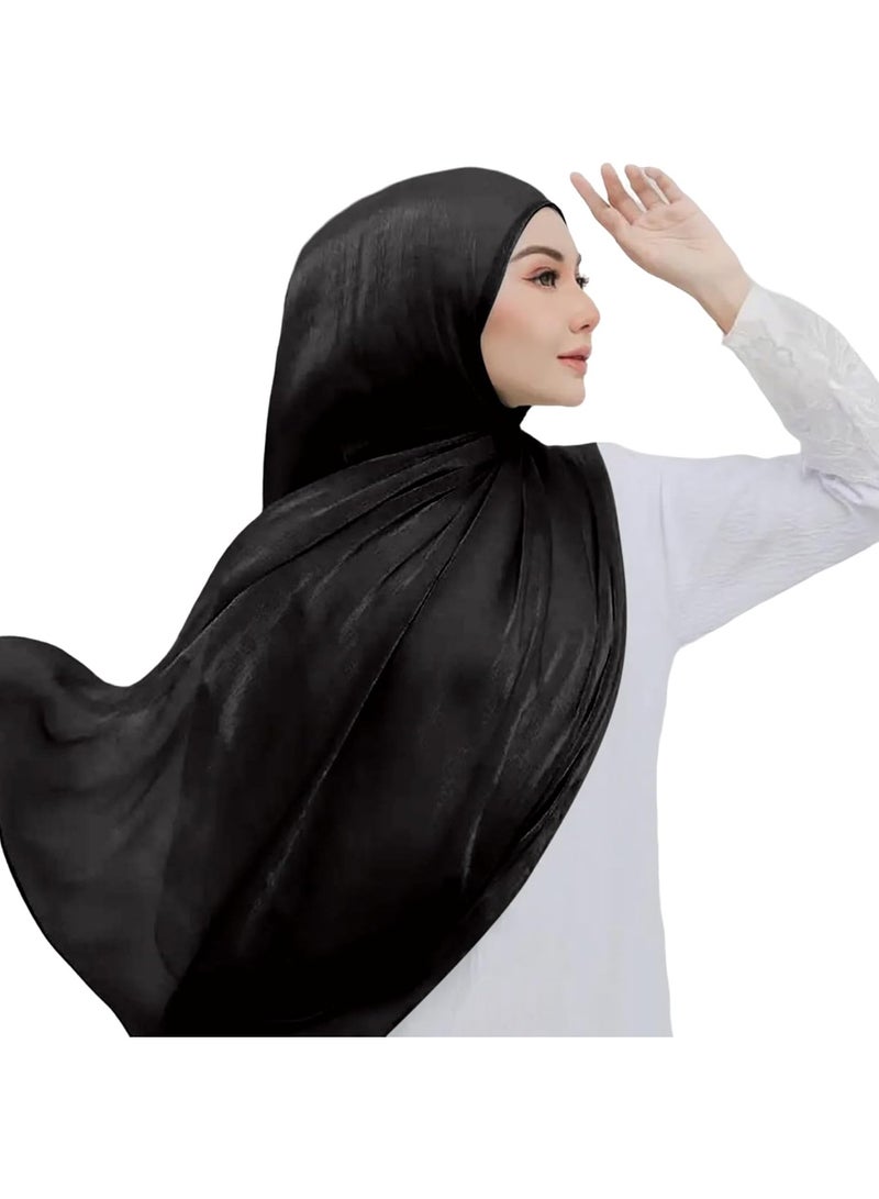 وشاح نسائي موضة نسائية، وشاح خفيف الوزن، ناعم، عصري بلون موحد مناسب لمعظم المناسبات مثل الحياة اليومية، السفر، الحفلات، إلخ، يمكن تنسيقه مع ملابس متنوعة. - Image 4