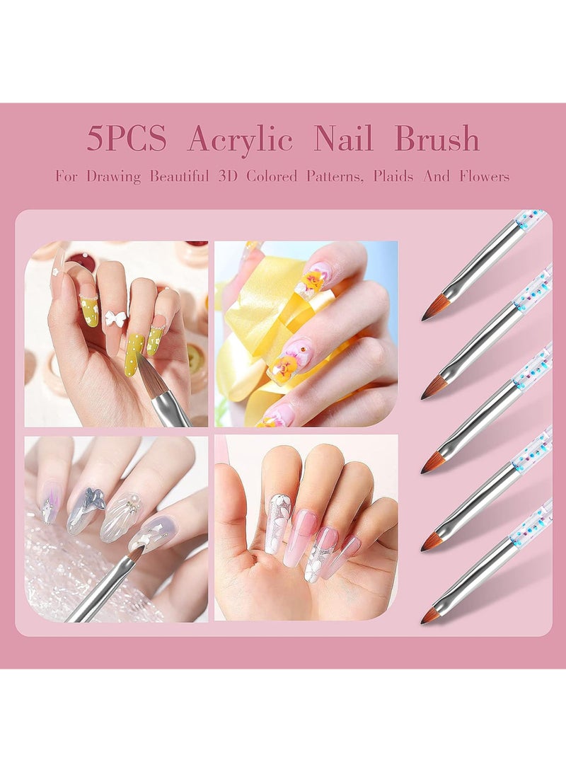 LuckSa 13pcs Nail Art Brushes, Nail Brushes For Nail Art,Nail Art Dotting Tool Set with Nail Rhinestones, Nail Art Tool Set, Nail Art Liner Brush,Nail Dust Brush, Nail Drawing Pens For Beginners And Salon Home Use - Image 3