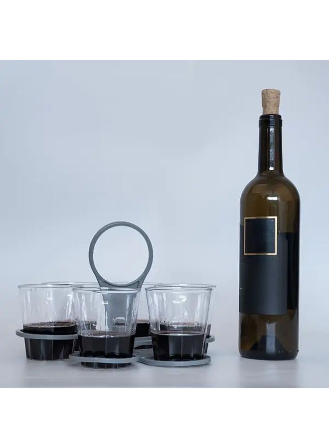 Gray Foldable Cup Holder Portable Beverage Rack for Coffee Tea Red Wine - Image 5