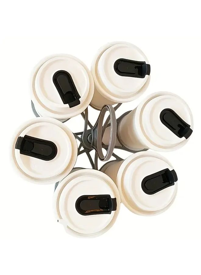 Gray Foldable Cup Holder Portable Beverage Rack for Coffee Tea Red Wine - Image 4