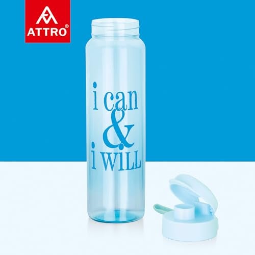 ATTRO Sports Buddy 800ml BPA-Free Water Bottle with Leak-Proof Flip-Top Cap, Nylon Strap and Stylish Color for Daily Hydration- Blue Plastic - Image 4