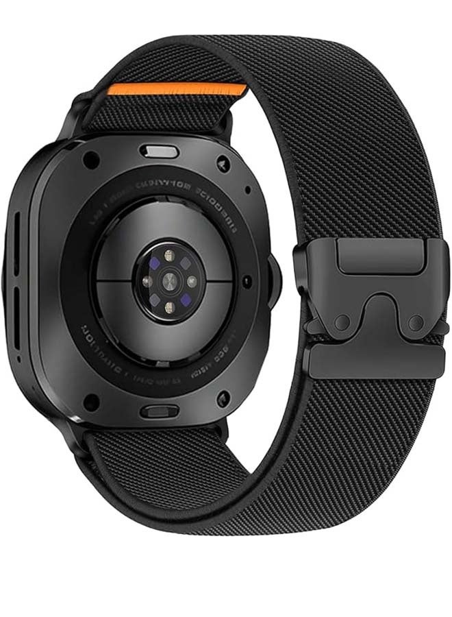 Elastic Band Compatible With Samsung Galaxy Watch Ultra 47mm/Ultra 2 (2024/2025) Bands, Soft Stretchy Nylon Sport Adjustable Strap For Samsung Ultra Watch Band Men - Upgrade Parachute-Style Buckle For Men - Image 1