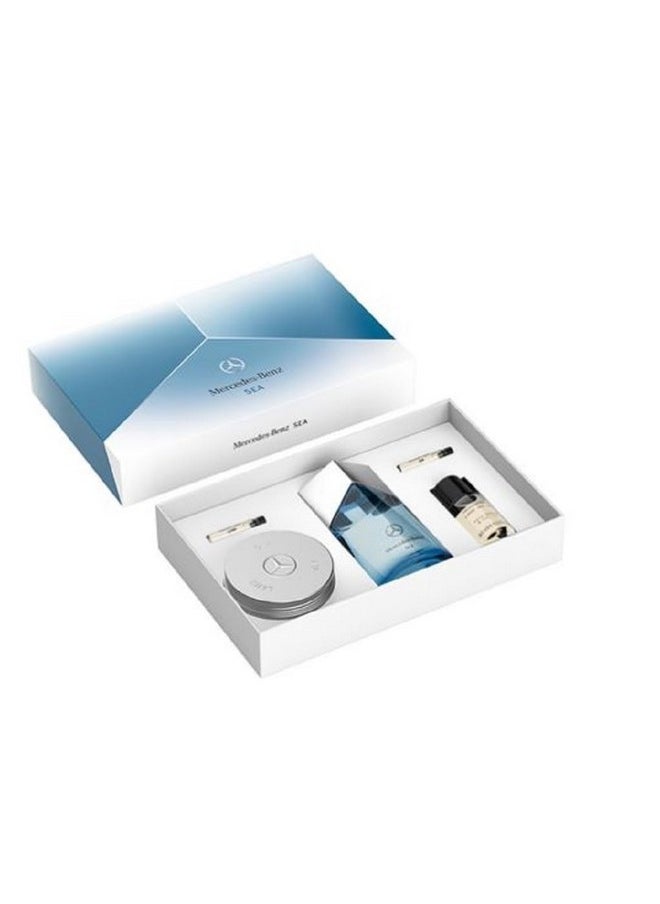 Mercedes-Benz Sea For Men - 5 Pc Gift Set 3.4Oz Edp Spray, 0.05Oz Air Edp Spray, 0.05Oz Land Edp Spray, 1Oz Lsa Face Beard And Hair Oil, 3.8Oz Lsa Solid Shower Gel  - Image 2