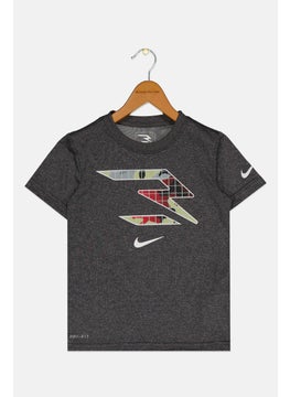 Toddler  Boy Sportswear Fit Short Sleeves Outdoor T-Shirt, Dark Grey