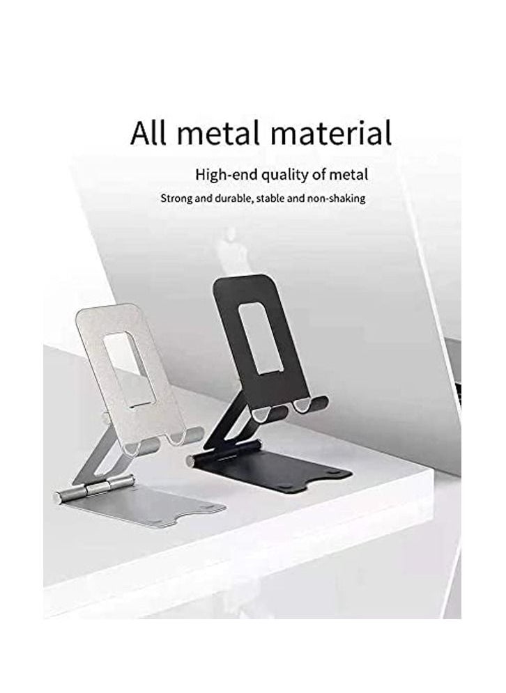 TYCOM TyCom Cell Phone Stand, Adjustable Phone Stand for Desk, Foldable Tablet Stand Holder for iPhone 12 Pro Max / 12 Mini / 11 SE X XS Samsung Galaxy S20+ S20 S10+ S10 iPad Pro/Air/Mini (Matel Double)  - Image 4