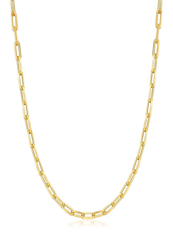Barzel 18K Gold Plated Paperclip Necklace Chain 4MM - Made In Brazil (16) - Image 1