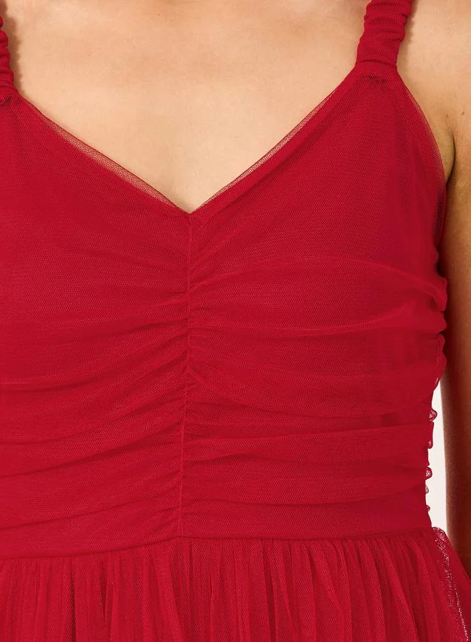 Styli Tulle A-Line Dress