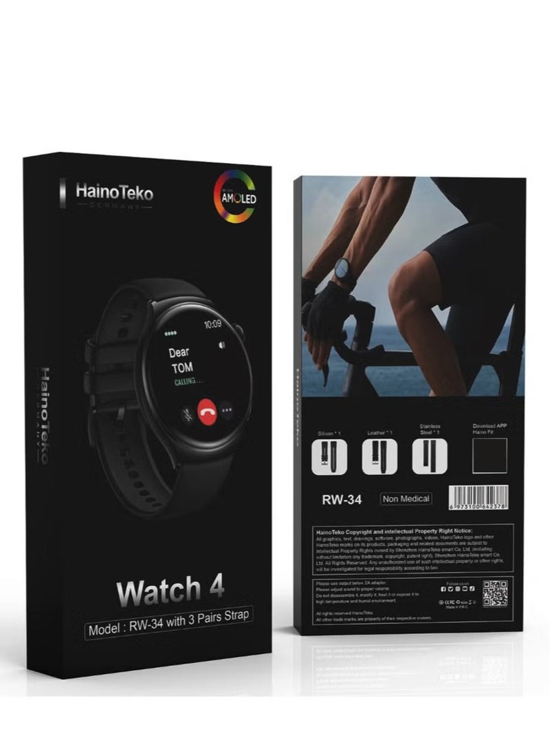 Haino Teko Haino Teko RW34 Smart Watch AMOLED IPS HD Screen With 3 Interchangeable Straps - Image 2