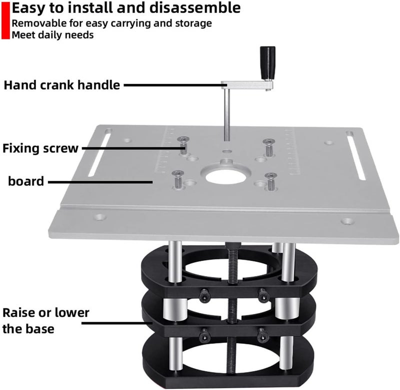 Router Lifting, 64~66mm 4 Jaw Metal Milling Table Lift System for Electric Grooving Tenoning Trimming Chamfering - Image 3
