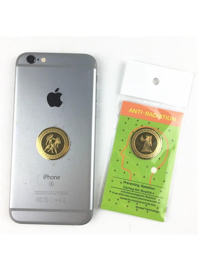 E-commerce Sales 24K Round Constellation Negative Ion Mobile Phone Stickers To Prevent Radiation Stickers-Color:Leo - Image 2