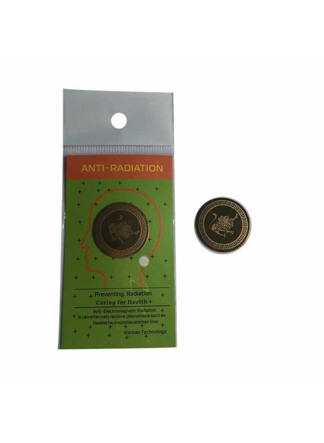 E-commerce Sales 24K Round Constellation Negative Ion Mobile Phone Stickers To Prevent Radiation Stickers-Color:Leo - Image 1