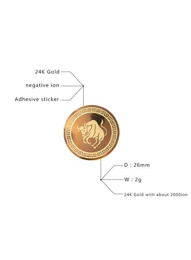 E-commerce Sales 24K Round Constellation Negative Ion Mobile Phone Stickers To Prevent Radiation Stickers-Color:Leo - Image 4