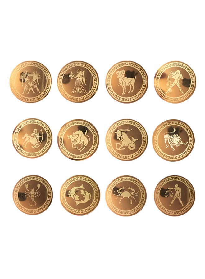 E-commerce Sales 24K Round Constellation Negative Ion Mobile Phone Stickers To Prevent Radiation Stickers-Color:Leo - Image 5