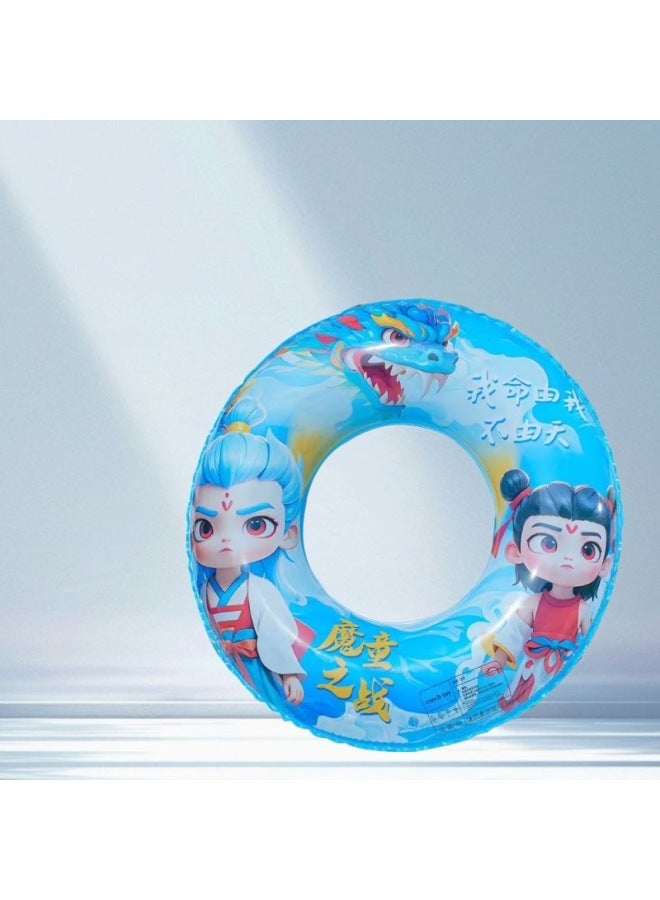 general Children's Cartoon Swimming Ring Thick Life Buoy Boys And Girls Baby Summer Swimming Underarm Ring-Outer Diameter After Inflation:70# Suitable For Children Aged 4-10-Inside Diameter After Inflation: - Image 5