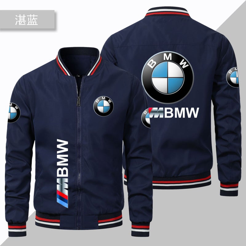 New Printed Bmw Baseball Suit Coat Street Motorcycle Handsome Sport Flying Jacket Fashion Plus Size Car Standard Jacket - Image 1