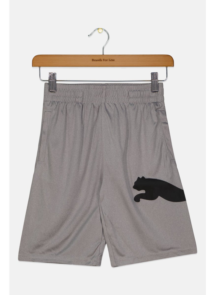 PUMA Kids Boy Sportswear Fit Brand Logo Training Shorts, Grey  - Image 1