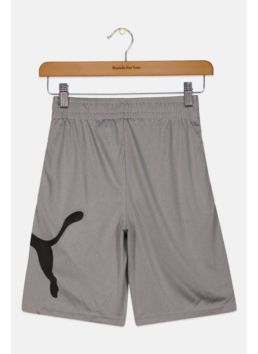PUMA Kids Boy Sportswear Fit Brand Logo Training Shorts, Grey  - Image 2