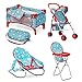 Fash n kolor 4 Piece Doll Play Set Doll Accessories Gift Toy Set Unicorn Design Includes Doll Foldable Bed Doll Stroller Doll High Chair and Doll Seat Dolls Gift Set 4 Piece Set - Image 2