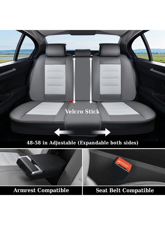 Coverado Car Seat Covers Full Set, Seat Covers for Cars, Front Seat Covers and Back Seat Cover Waterproof Leather Automotive Seat Cover, Universal Car Interior Protectors Cushion for Most Cars - Image 4