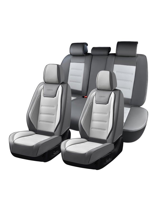 Coverado Car Seat Covers Full Set, Seat Covers for Cars, Front Seat Covers and Back Seat Cover Waterproof Leather Automotive Seat Cover, Universal Car Interior Protectors Cushion for Most Cars - Image 1