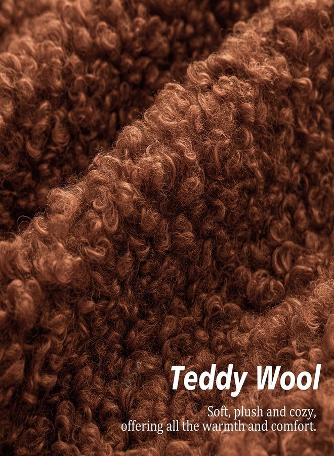Foindtower 2 Pieces 24x24 Inch Hazel Brown,Faux Fur Throw Pillow Cover Accent Sherpa Furry Pillow Covers Fuzzy Soft Pillowcases Cozy Sheepskin Decorative Fleece Cushion Case for Bed Couch Living Room - Image 2