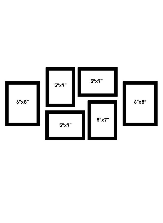 Art Street Art Street Photo Frame Wall Set Of 6 Black Rectangular Picture Frame For Home And Office Decoration Size -5X7,6X8 Inches Eco Series(Aspwteco23271),Medium Density Fibreboard;Synthetic Wood;Plexiglass  - Image 2
