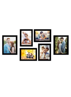 Art Street Photo Frame Wall Set Of 6 Black Rectangular Picture Frame For Home And Office Decoration Size -5X7,6X8 Inches Eco Series(Aspwteco23271),Medium Density Fibreboard;Synthetic Wood;Plexiglass
