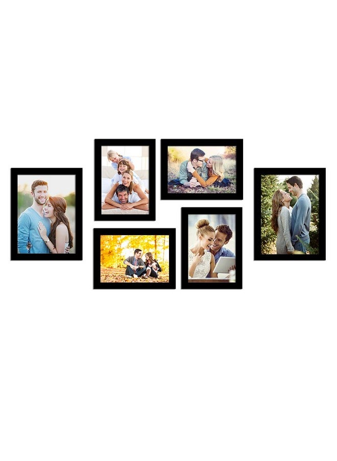 Art Street Art Street Photo Frame Wall Set Of 6 Black Rectangular Picture Frame For Home And Office Decoration Size -5X7,6X8 Inches Eco Series(Aspwteco23271),Medium Density Fibreboard;Synthetic Wood;Plexiglass  - Image 1