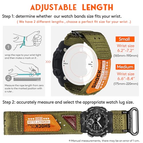 DAVILANE 24mm Watch Band Strap for Casio GA-2000 PRG-600/650 PRW-6600, Super Rugged Nylon Sports Strap - Image 5