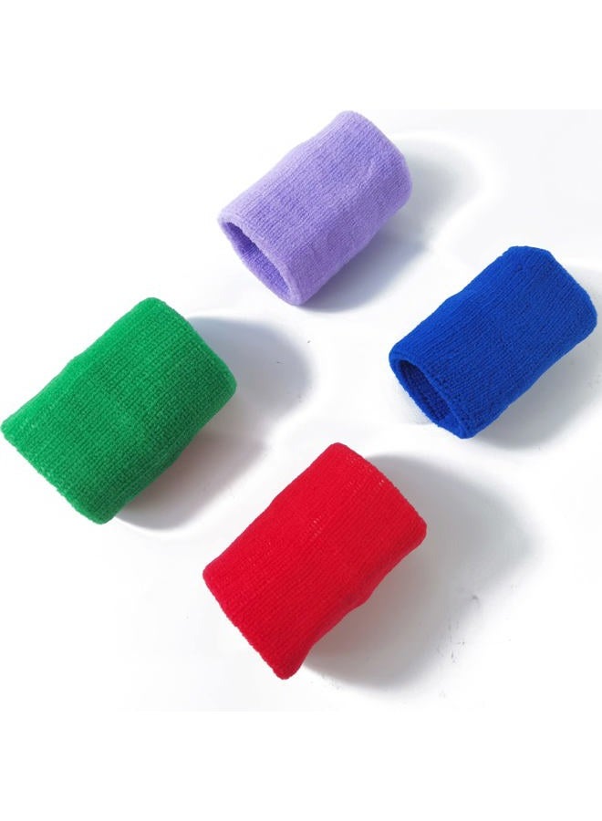 NSBELL 24PCS Colorful Sports Wristbands Cotton Sweatband Wristbands Wrist Sweatbands Wrist Sweat Bands for for Men and Women, Good for Tennis, Basketball, Running, Gym, Working Out (12Pair) - Image 5