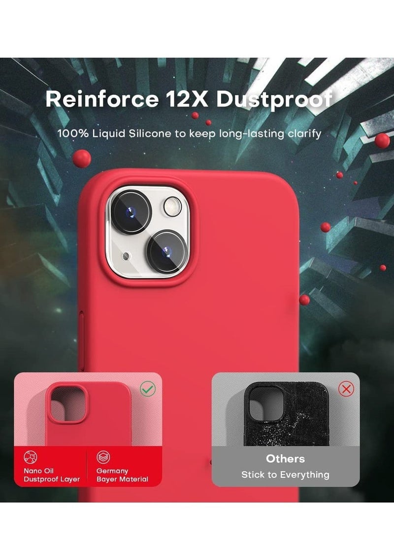 Raxoom 5 in 1 Designed for iPhone 14 Plus Case, with 2 Pack Screen Protector + 2 Pack Camera Lens Protector, Liquid Silicone Ultra Slim Shockproof Protective Phone Case 6.7 - Image 5